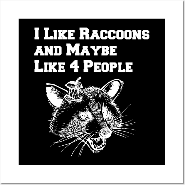 I Like Raccoons And Maybe Like 4 People Wall Art by lightbulbmcoc